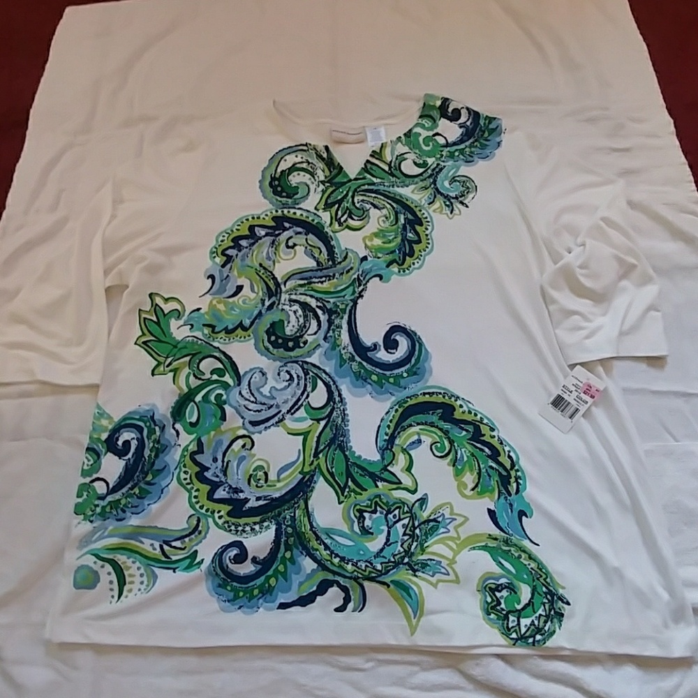 Alfred Dunner 3-season top, sz 1X, NWT